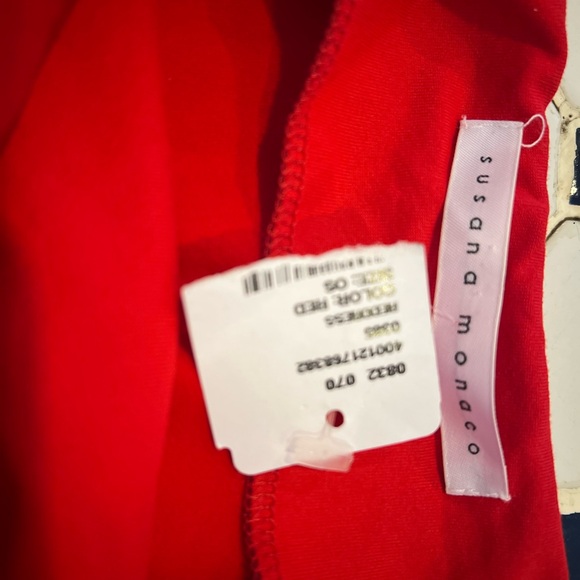 NWT SZ O/S Gorgeous Red Susana Monaco Flutter Midi dress. - Picture 3 of 8